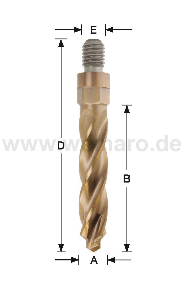 Drill bit with spike HSS-E, stepped version, 4-flutes 10x50/87 mm, male thread M-10, LH -SteelMaxx-