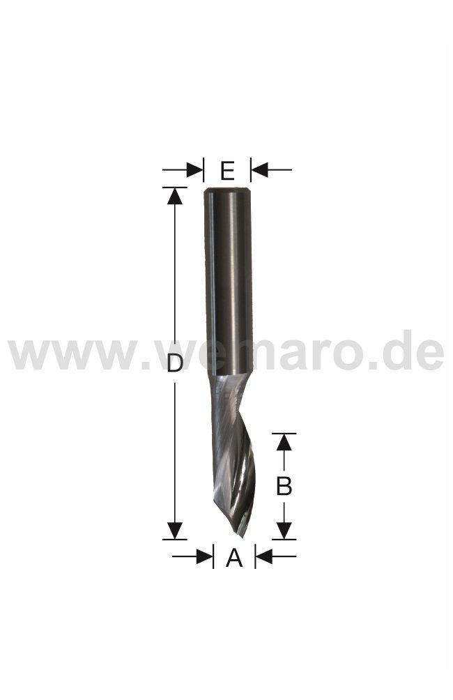 Einzahnfräser VHM 8x22/70 mm S-8 - Spiegelschliff -