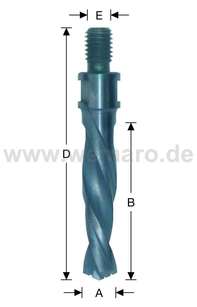 Olivenbohrer HSS-E, M-10 AG 14x50/87 mm links, mit Spanbrecher + TiAlN-Beschichtung
