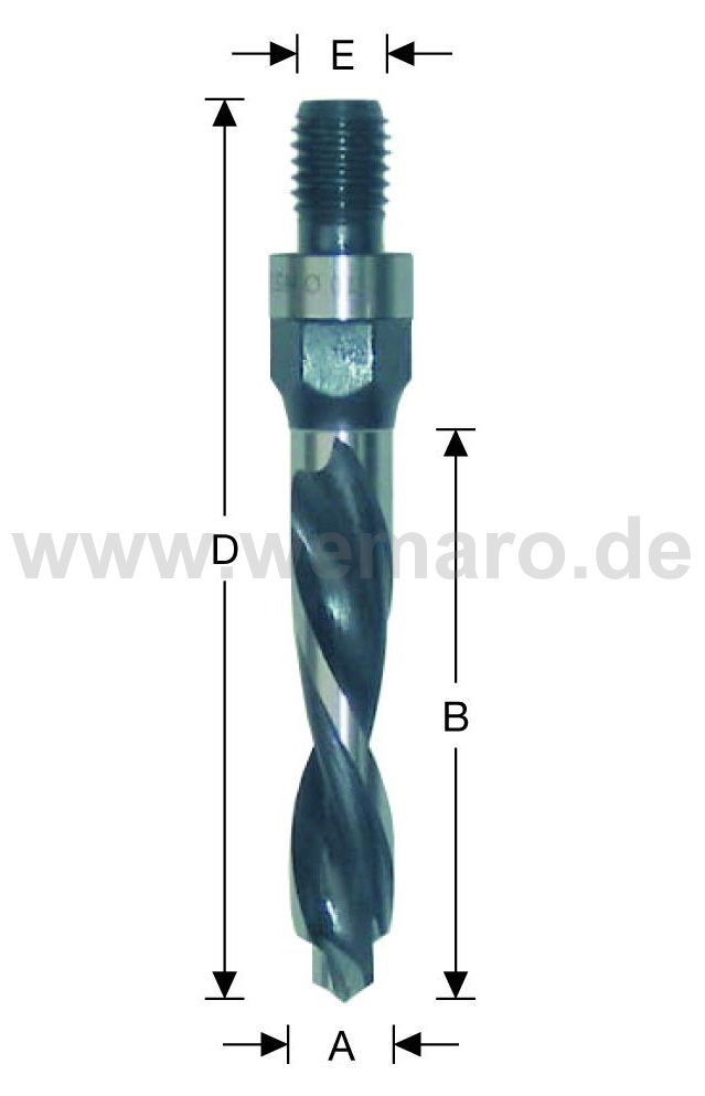 Olivenbohrer HSS-E, M-10 AG 12x50/87 mm links, mit Vorbohrer