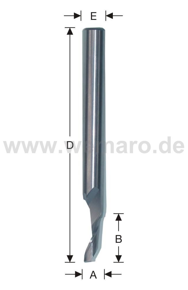 Single flute cutter HSS-E 10x14/100x10 mm