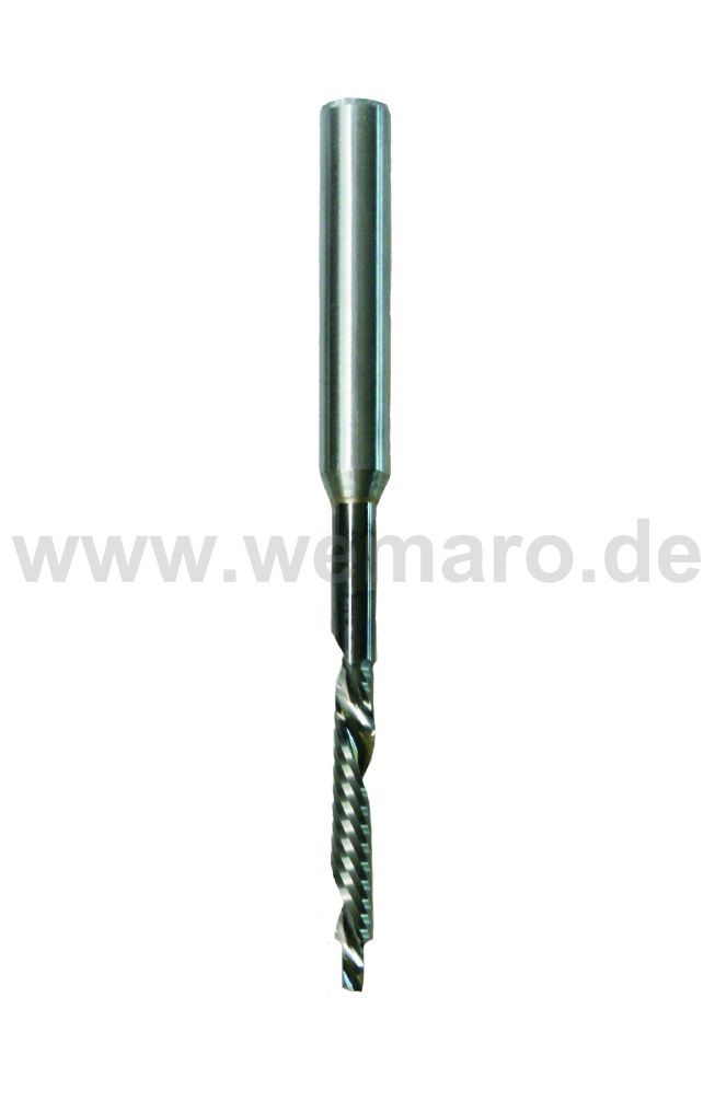 Wasserschlitzfräser VHM 2,7/5x30/50/100 mm RL/LD mit Stahlschaft 8mm