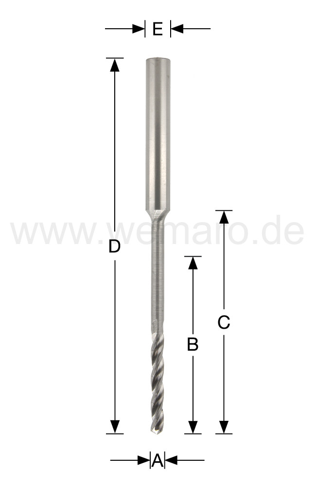 Twist drill, solid carbide, 4,2x20/62/100x6 mm, 3-flutes