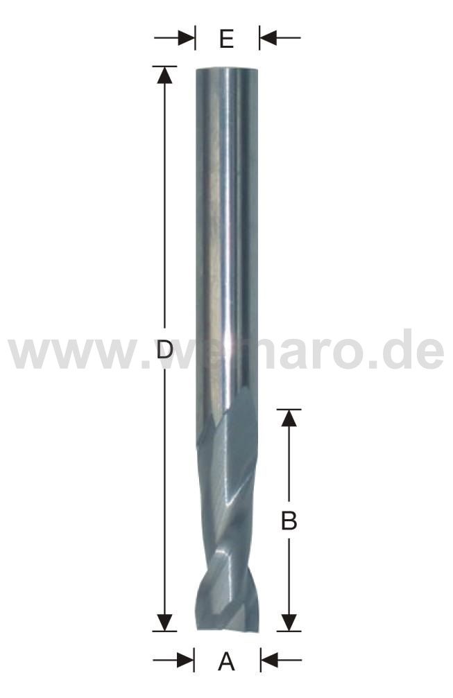 Bohrnutenfräser VHM 10x12/80/110 mm S-10, Z-2 spiralig - Spiegelschliff -